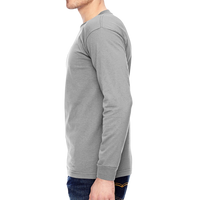 Bayside Unisex USA-Made Long Sleeve T-Shirt, Dark Ash, Left Sleeve (Long) view