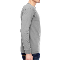 Bayside Unisex USA-Made Long Sleeve T-Shirt, Dark Ash, Right Sleeve (Long) view