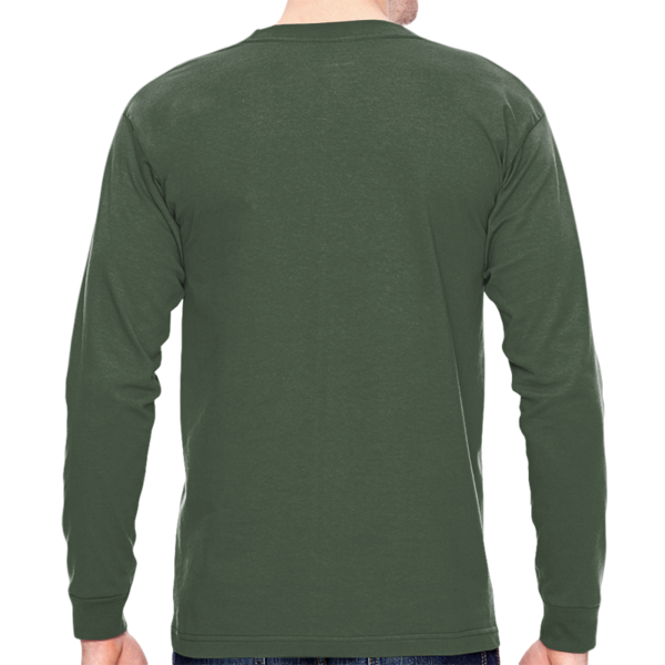 Bayside Unisex USA-Made Long Sleeve T-Shirt, Forest Green, Back view