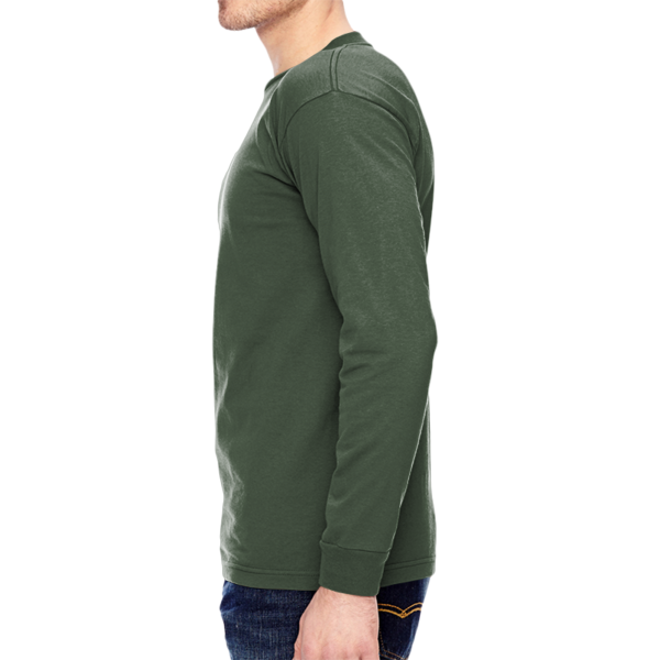 Bayside Unisex USA-Made Long Sleeve T-Shirt, Forest Green, Left Sleeve (Long) view