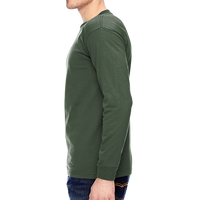 Bayside Unisex USA-Made Long Sleeve T-Shirt, Forest Green, Left Sleeve (Long) view
