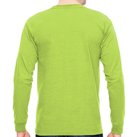 Bayside Unisex USA-Made Long Sleeve T-Shirt, Lime Green, Back view