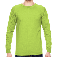 Bayside Unisex USA-Made Long Sleeve T-Shirt, Lime Green, Front view