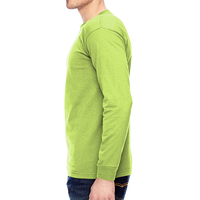 Bayside Unisex USA-Made Long Sleeve T-Shirt, Lime Green, Left Sleeve (Long) view