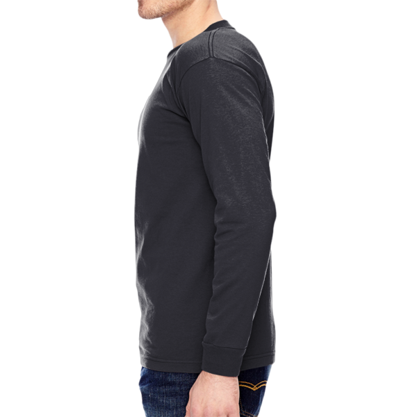 Bayside Unisex USA-Made Long Sleeve T-Shirt, Navy, Left Sleeve (Long) view