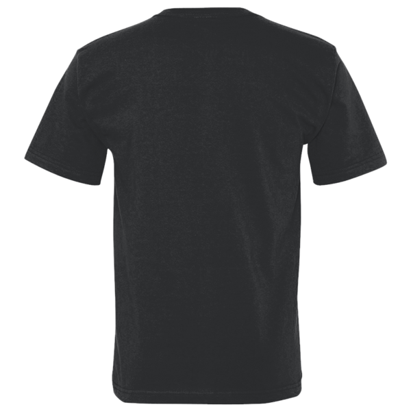 Bayside Unisex USA-Made Midweight Pocket T-Shirt, Black, Back view