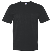 Bayside Unisex USA-Made Midweight Pocket T-Shirt, Black, Front view