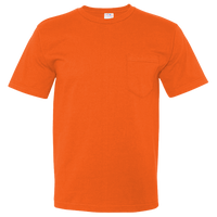 Bayside Unisex USA-Made Midweight Pocket T-Shirt, Bright Orange, Front view