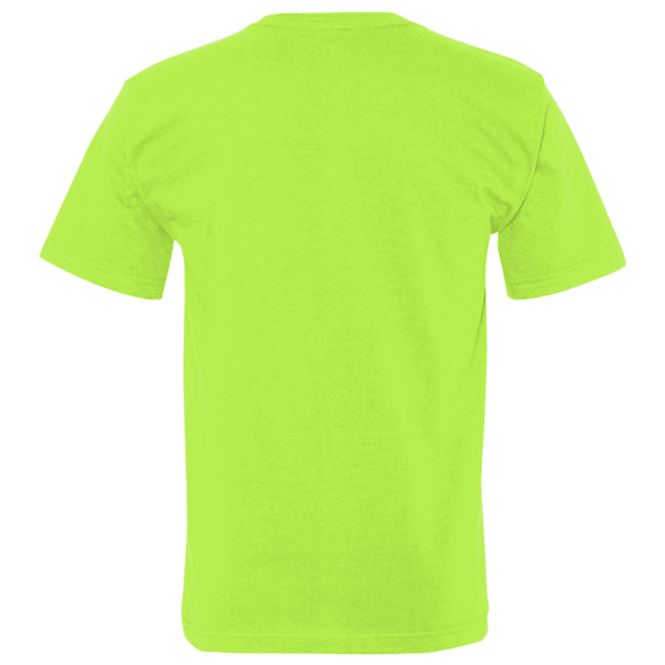 Bayside Unisex USA-Made Midweight Pocket T-Shirt, Lime Green, Back view