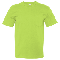 Bayside Unisex USA-Made Midweight Pocket T-Shirt, Lime Green, Front view