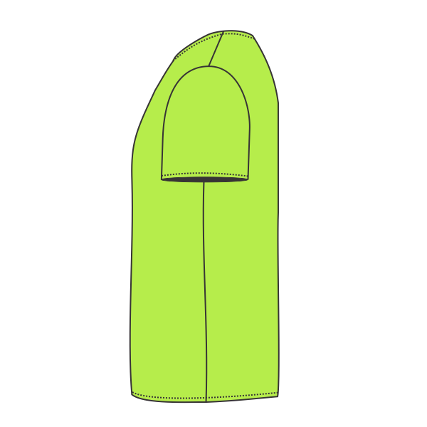 Bayside Unisex USA-Made Midweight Pocket T-Shirt, Lime Green, Left Sleeve view
