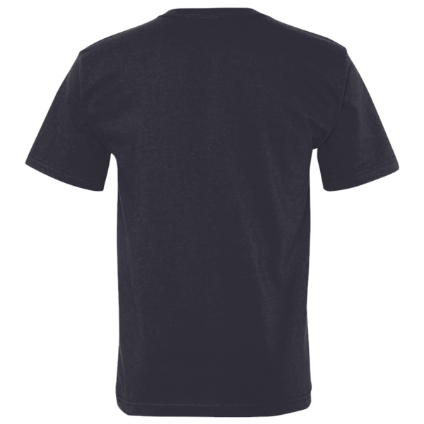 Bayside Unisex USA-Made Midweight Pocket T-Shirt, Navy, Back view