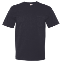 Bayside Unisex USA-Made Midweight Pocket T-Shirt, Navy, Front view