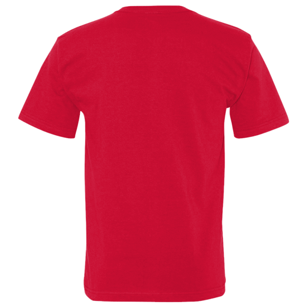 Bayside Unisex USA-Made Midweight Pocket T-Shirt, Red, Back view