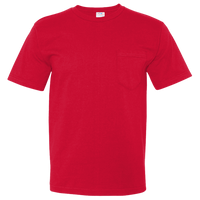 Bayside Unisex USA-Made Midweight Pocket T-Shirt, Red, Front view