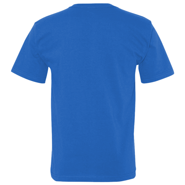 Bayside Unisex USA-Made Midweight Pocket T-Shirt, Royal, Back view