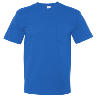 Bayside Unisex USA-Made Midweight Pocket T-Shirt, Royal, Front view