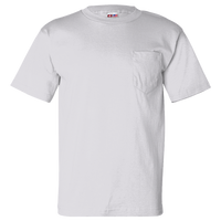 Bayside Unisex USA-Made Pocket T-Shirt, Ash, Front view