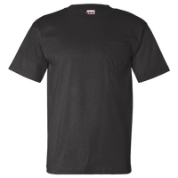 Bayside Unisex USA-Made Pocket T-Shirt, Black, Front view