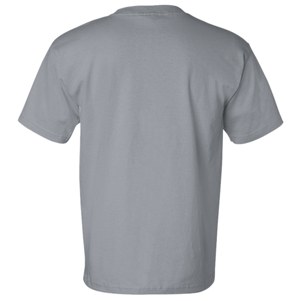 Bayside Unisex USA-Made Pocket T-Shirt, Dark Ash, Back view
