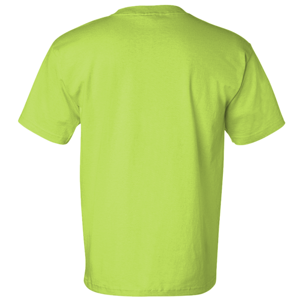 Bayside Unisex USA-Made Pocket T-Shirt, Lime Green, Back view