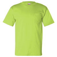 Bayside Unisex USA-Made Pocket T-Shirt, Lime Green, Front view