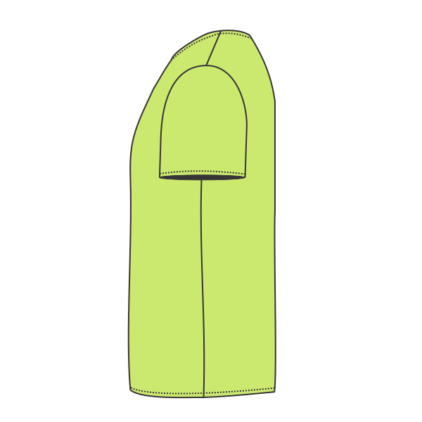 Bayside Unisex USA-Made Pocket T-Shirt, Lime Green, Left Side view