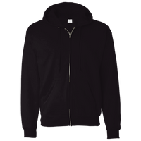 Bayside Unisex USA-Made Super Heavy Thermal Lined Full-Zip Hooded Sweatshirt, Black / Cream, Front view