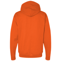 Bayside Unisex USA-Made Super Heavy Thermal Lined Full-Zip Hooded Sweatshirt, Bright Orange / Dark Grey, Back view