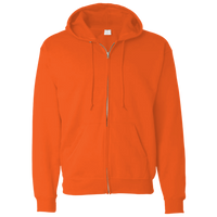Bayside Unisex USA-Made Super Heavy Thermal Lined Full-Zip Hooded Sweatshirt, Bright Orange / Dark Grey, Front view