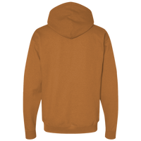Bayside Unisex USA-Made Super Heavy Thermal Lined Full-Zip Hooded Sweatshirt, Caramel Brown / Cream, Back view