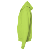 Bayside Unisex USA-Made Super Heavy Thermal Lined Full-Zip Hooded Sweatshirt, Lime Green / Dark Grey, Left Sleeve view