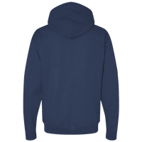 Bayside Unisex USA-Made Super Heavy Thermal Lined Full-Zip Hooded Sweatshirt, Navy / Cream, Back view