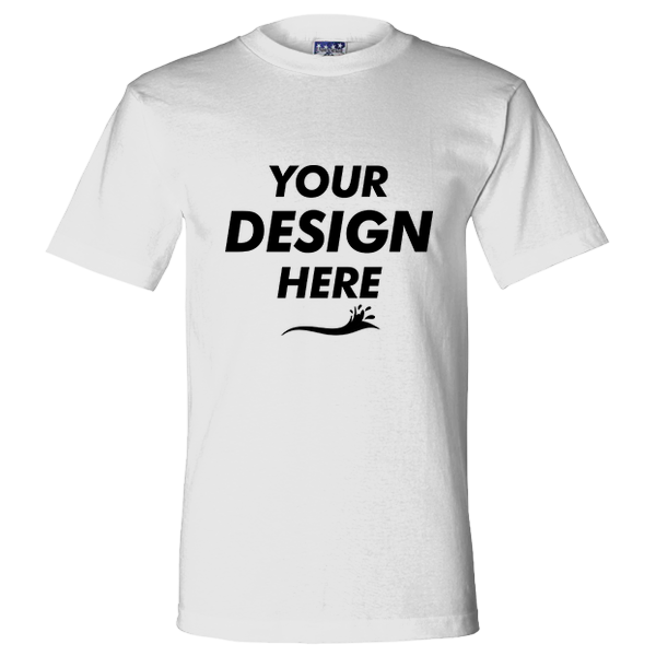 Bayside Unisex Union-Made T-Shirt, Ash, Front view, Mockup