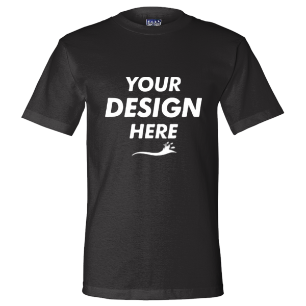 Bayside Unisex Union-Made T-Shirt, Black, Front view, Mockup