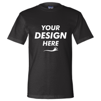 Bayside Unisex Union-Made T-Shirt, Black, Front view, Mockup