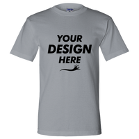 Bayside Unisex Union-Made T-Shirt, Dark Ash, Front view, Mockup