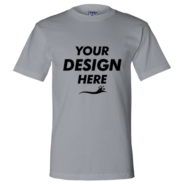 Bayside Unisex Union-Made T-Shirt, Dark Ash, Front view, Mockup