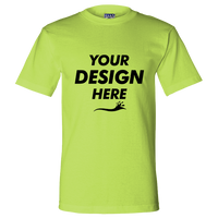 Bayside Unisex Union-Made T-Shirt, Lime Green, Front view, Mockup