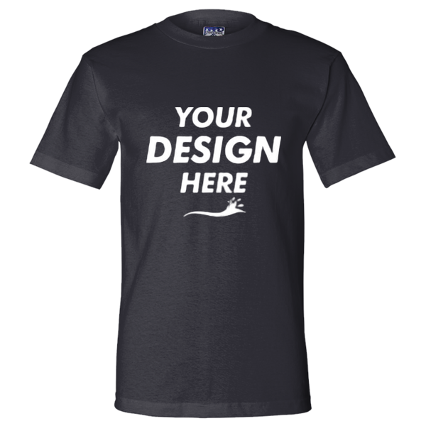 Bayside Unisex Union-Made T-Shirt, Navy, Front view, Mockup