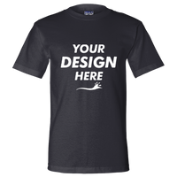 Bayside Unisex Union-Made T-Shirt, Navy, Front view, Mockup