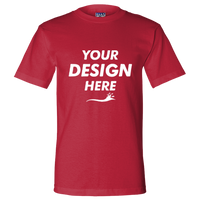 Bayside Unisex Union-Made T-Shirt, Red, Front view, Mockup