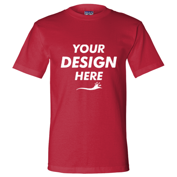 Bayside Unisex Union-Made T-Shirt, Red, Front view, Mockup