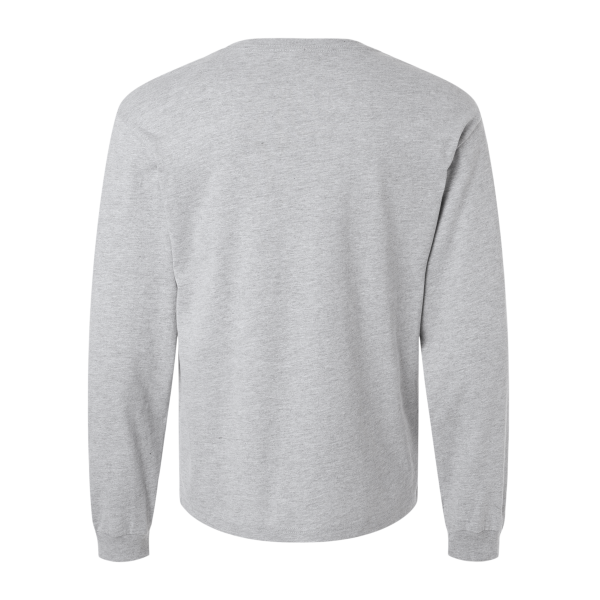 Bella + Canvas 6 oz. Heavyweight Long Sleeve Tee, Athletic Heather, Back view