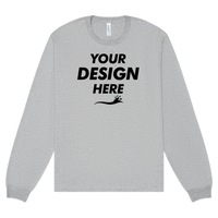 Bella + Canvas 6 oz. Heavyweight Long Sleeve Tee, Athletic Heather, Front view, Mockup