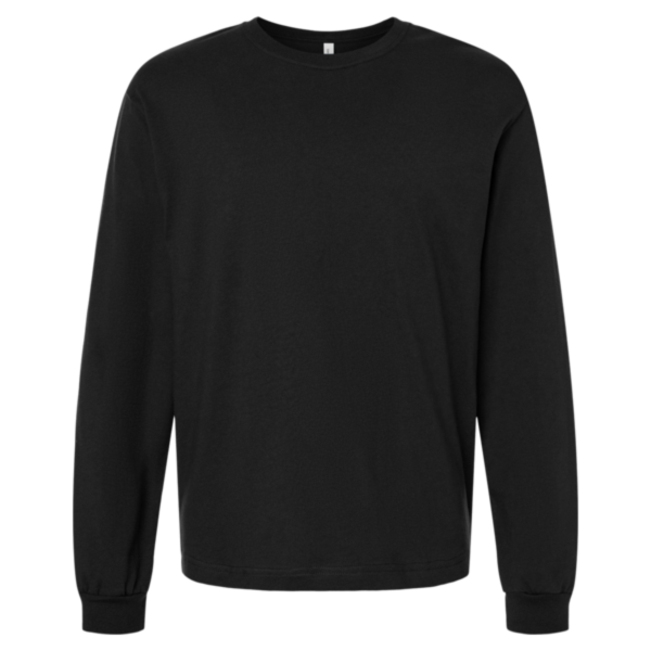 Bella + Canvas 6 oz. Heavyweight Long Sleeve Tee, Black, Front view