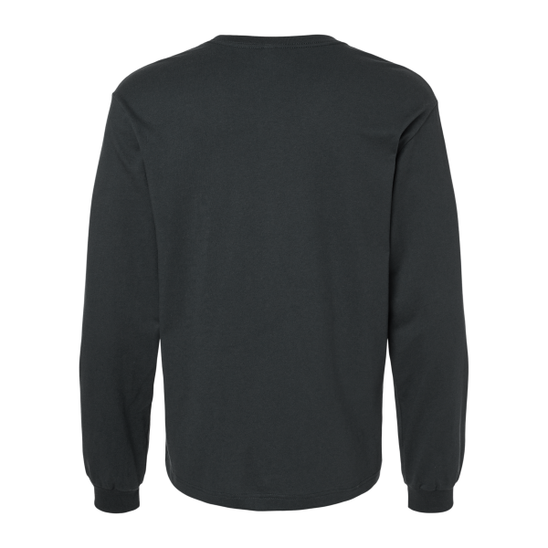 Bella + Canvas 6 oz. Heavyweight Long Sleeve Tee, Dark Grey, Back view