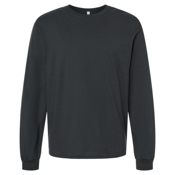 Bella + Canvas 6 oz. Heavyweight Long Sleeve Tee, Dark Grey, Front view
