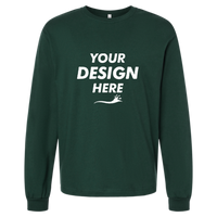 Bella + Canvas 6 oz. Heavyweight Long Sleeve Tee, Forest, Front view, Mockup
