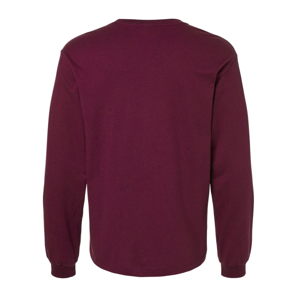 Bella + Canvas 6 oz. Heavyweight Long Sleeve Tee, Maroon, Back view
